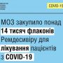 МОЗ закупило понад 14 тисяч флаконів Ремдесивіру для лікування пацієнтів з COVID-19