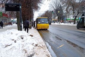 У Житомирі — ожеледиця і колапс на дорогах. Фоторепортаж