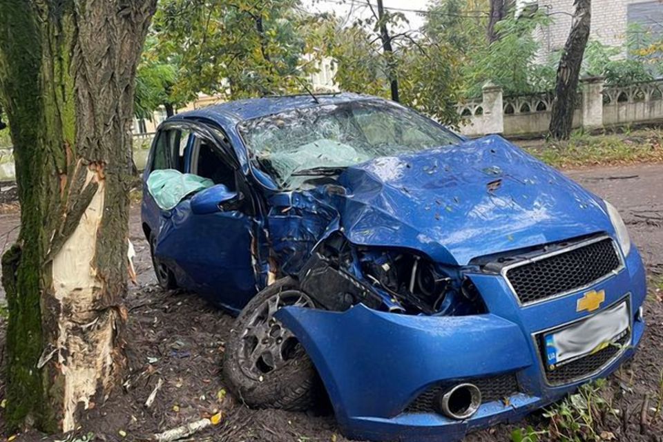 На Вільському Шляху водійка "Шевроле" не впоралася з кермуванням і врізалася в дерево: травми отримали двоє дітей-пасажирів