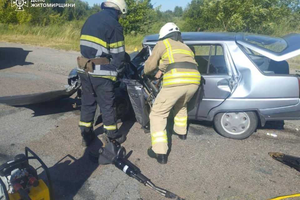 На Звягельщині рятувальники деблокували тіло загиблого внаслідок ДТП водія легковика