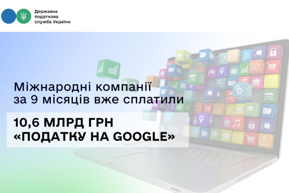 Міжнародні компанії за 9 місяців вже сплатили 10,6 млрд грн «податку на Google»