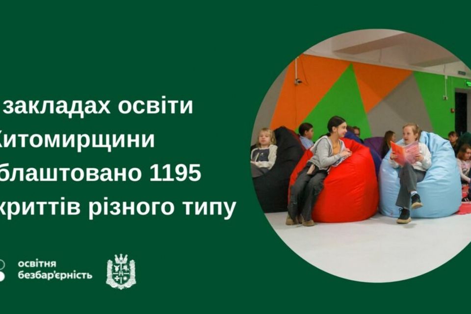 У закладах освіти Житомирщини облаштовано 1195 укриттів різного типу