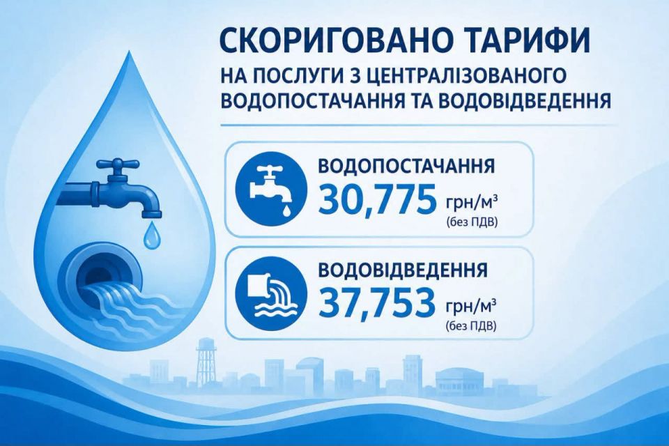 У Житомирі зросли тарифи на послуги з централізованого водопостачання та централізованого водовідведення