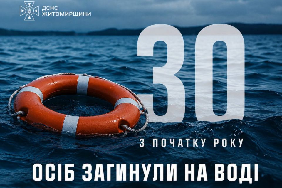 30 людей від початку року вже не повернулися додому після відпочинку на водоймах Житомирщини