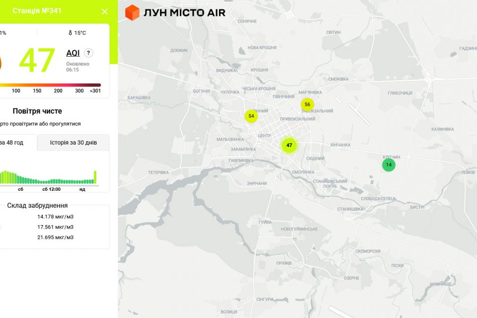Після нічної атаки в Житомирі почала погіршуватися якість повітря