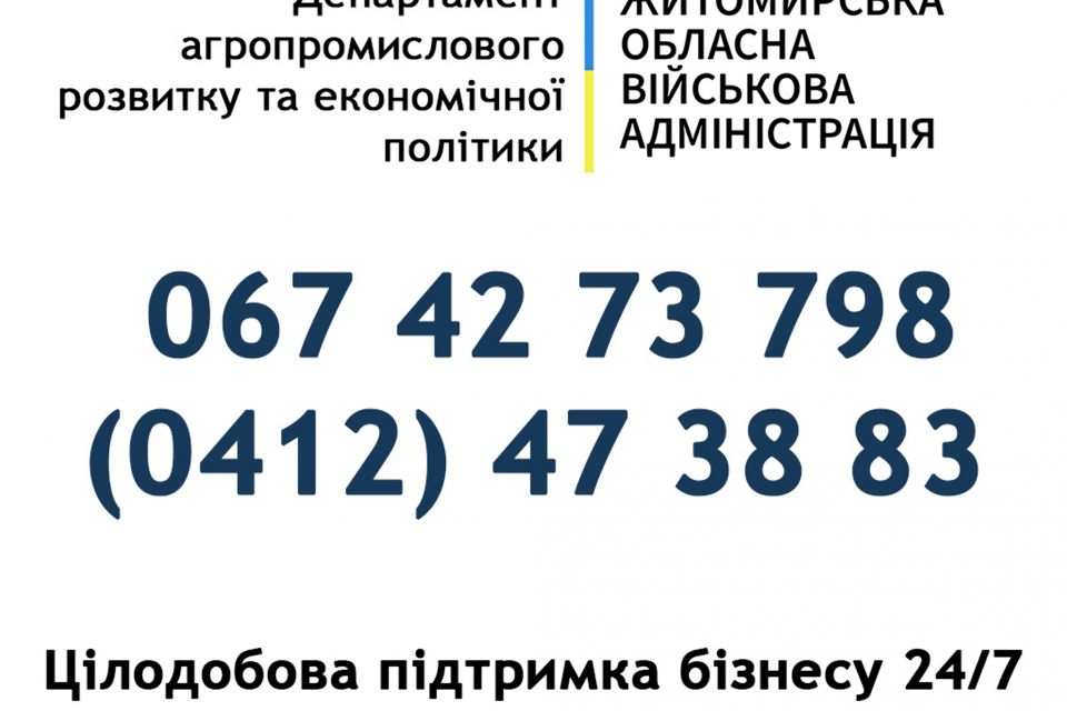 На Житомирщині запроваджено цілодобову гарячу лінію для підтримки бізнесу