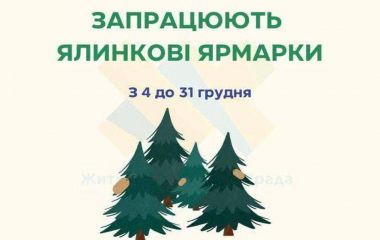 У Житомирі запрацюють ялинкові ярмарки