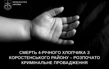 4-річний хлопчик помер від пневмонії  у Коростенському районі - розпочато кримінальне провадження