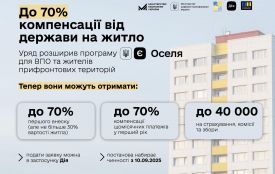 єОселя: Держава компенсуватиме 70% першого внеску для ВПО та мешканців прифронтових територій