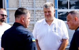 Віталій Бунечко і  Голова Державної служби України з надзвичайних ситуацій Андрій Даник ознайомилися з ходом ремонтних робіт на одній з пожежних частин