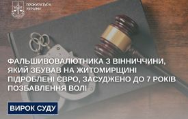 Фальшивовалютника з Вінниччини, який збував на Житомирщині підроблені євро, засуджено до 7 років позбавлення волі