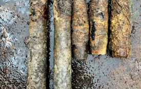 У Черняхові виявили  5 артилерійських снарядів часів Другої світової