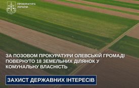 За позовом прокуратури Олевській громаді повернуто 18 земельних ділянок у комунальну власність