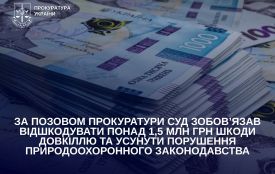 За позовом прокуратури суд зобов’язав відшкодувати понад 1,5 млн грн шкоди довкіллю та усунути порушення природоохоронного законодавства