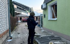 У Житомирі після ворожої атаки поліція обстежувала місця удару і документувала наслідки