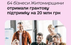 64 жителі Житомирщини у цьому році отримали мікрогранти на власну справу