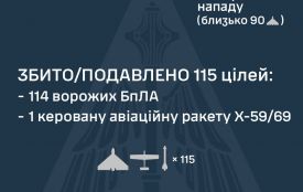 Керовану авіаційну ракету і 114 БпЛА збила ППО минулої ночі