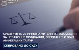 Судитимуть 23-річного жителя м. Радомишля за незаконне придбання, зберігання й збут амфетаміну та PVP