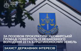 За позовом прокуратури Ушомирській громаді повернуть із незаконного володіння 22 га бурштиноносних земель