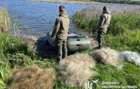 На Житомирщині екоінспектори за допомогою БПЛА виявили порушення нерестової заборони та вилучили 750 метрів сіток