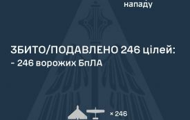 Протягом ночі ППО України знищили 246 ворожих БпЛА