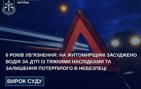 6 років ув’язнення: на Житомирщині засуджено водія за ДТП із тяжкими наслідками та залишення потерпілого в небезпеці
