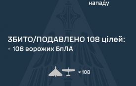Вночі сили ППО збили 108 ворожих безпілотників