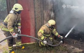 В Овручі рятувальники гасили пожежу в господарській будівлі