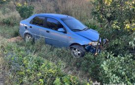 У Коростишеві чоловік у стані алкогольного сп'яніння викрав легковик і опинився разом з ним у кюветі