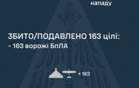 Вночі ППО збили  163 ворожі БпЛА