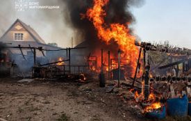 У Корнині згоріла господарча будівля площею 100 кв. м