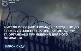 Жителя Овруцької громади засуджено до 6 років увʼязнення за продаж метадону та організації приміщення для його вживання