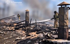 Через ворожу атаку на Житомирщині виникла пожежа на об'єкті транспортної інфраструктури