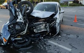 У Житомирі водій та пасажирка мотоцикла травмувалися пісдя зіткнення з легковиком