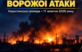 Під час нічної атаки в Коростені безпілотник влучив у залізничну інфраструктуру