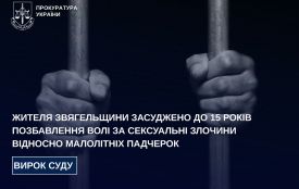 Жителя Звягельщини засуджено до 15 років позбавлення волі за сексуальні злочини відносно малолітніх падчерок