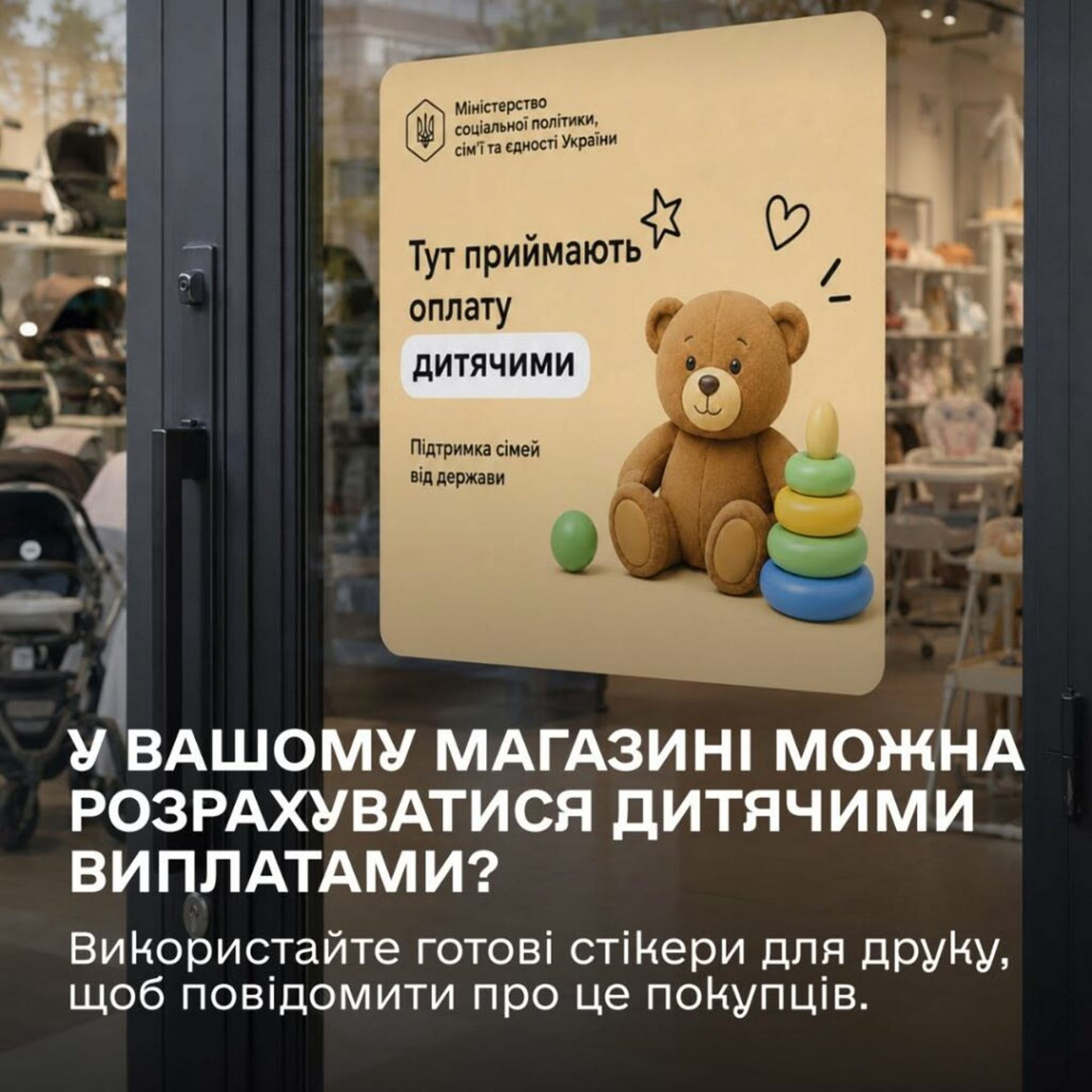 У вашому магазині можна розрахуватись «дитячими» виплатами? Маємо пропозицію для вас