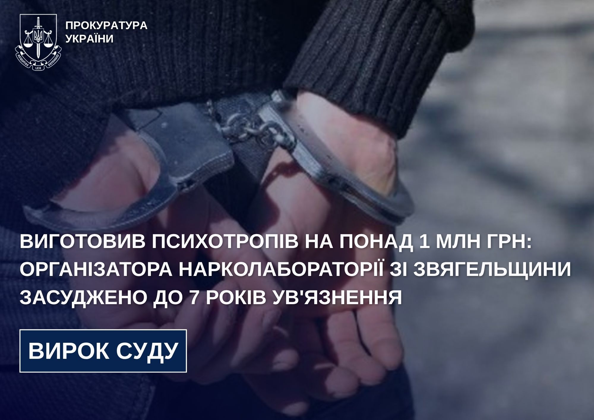 Виготовив психотропів на понад 1 млн грн: організатора нарколабораторії зі Звягельщини засуджено до 7 років ув'язнення