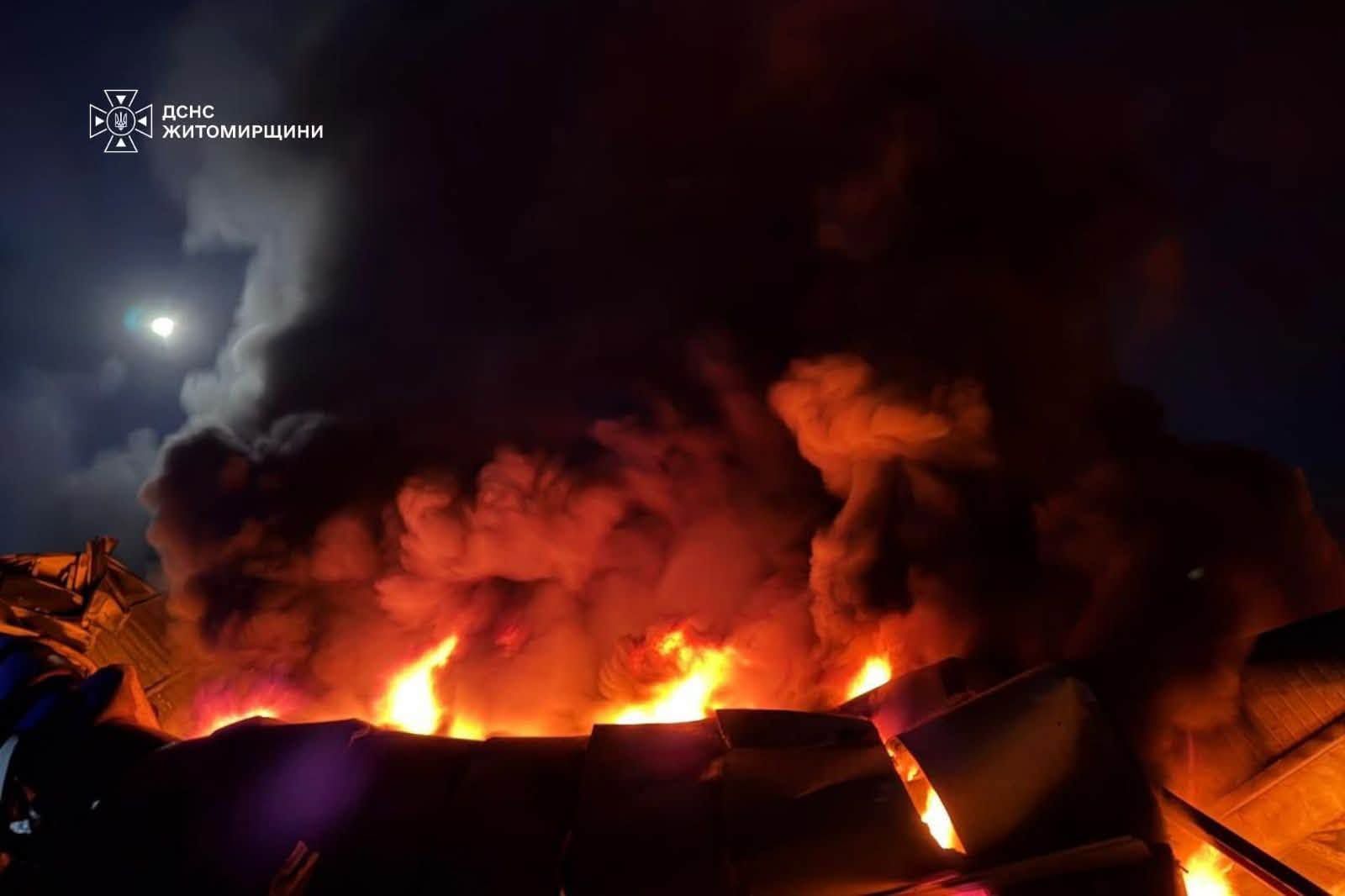 Вночі вогнеборці гасили пожежу на підприємстві площею 1500 кв.м