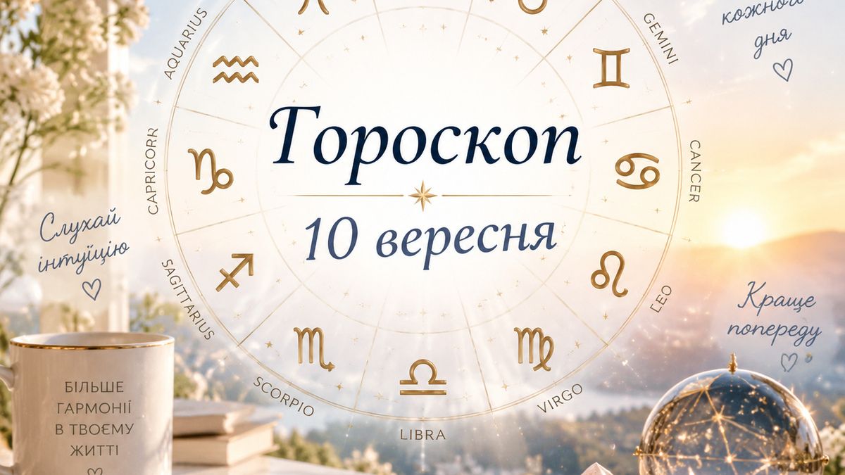 Гороскоп на 10 вересня 2026 року для всіх знаків зодіаку