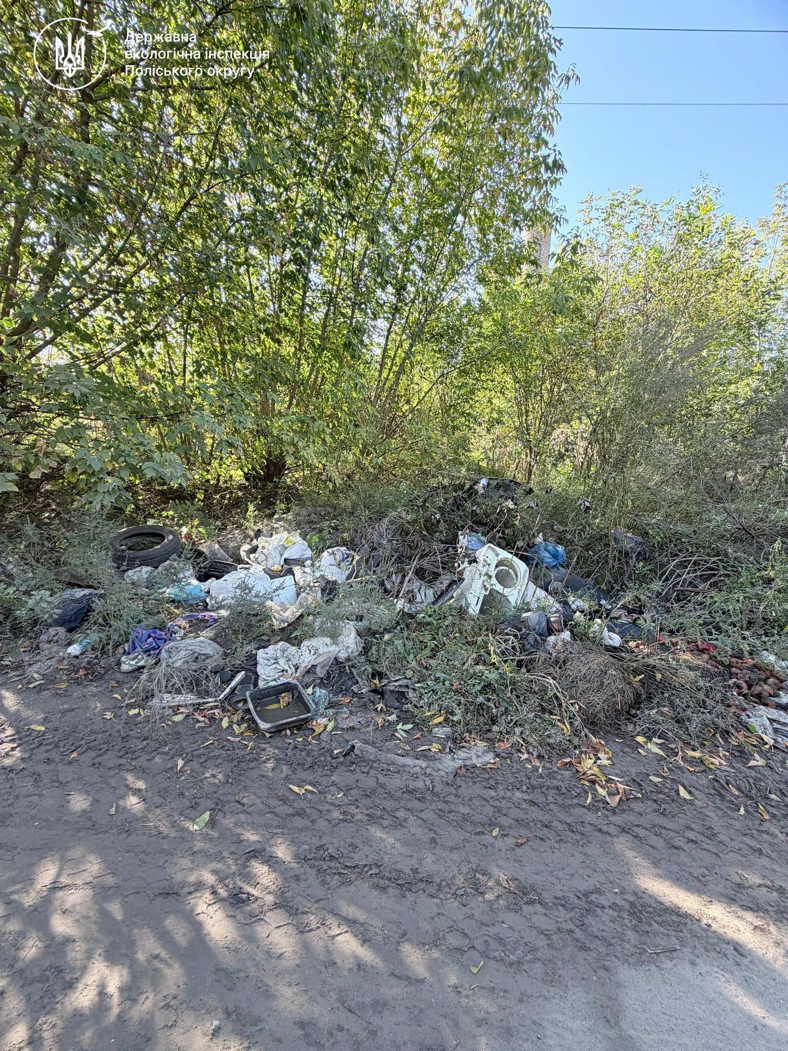 Уздовж вулиці Андріївської у Житомирі екоінспектори знову виявили несанкціоноване звалище відходів