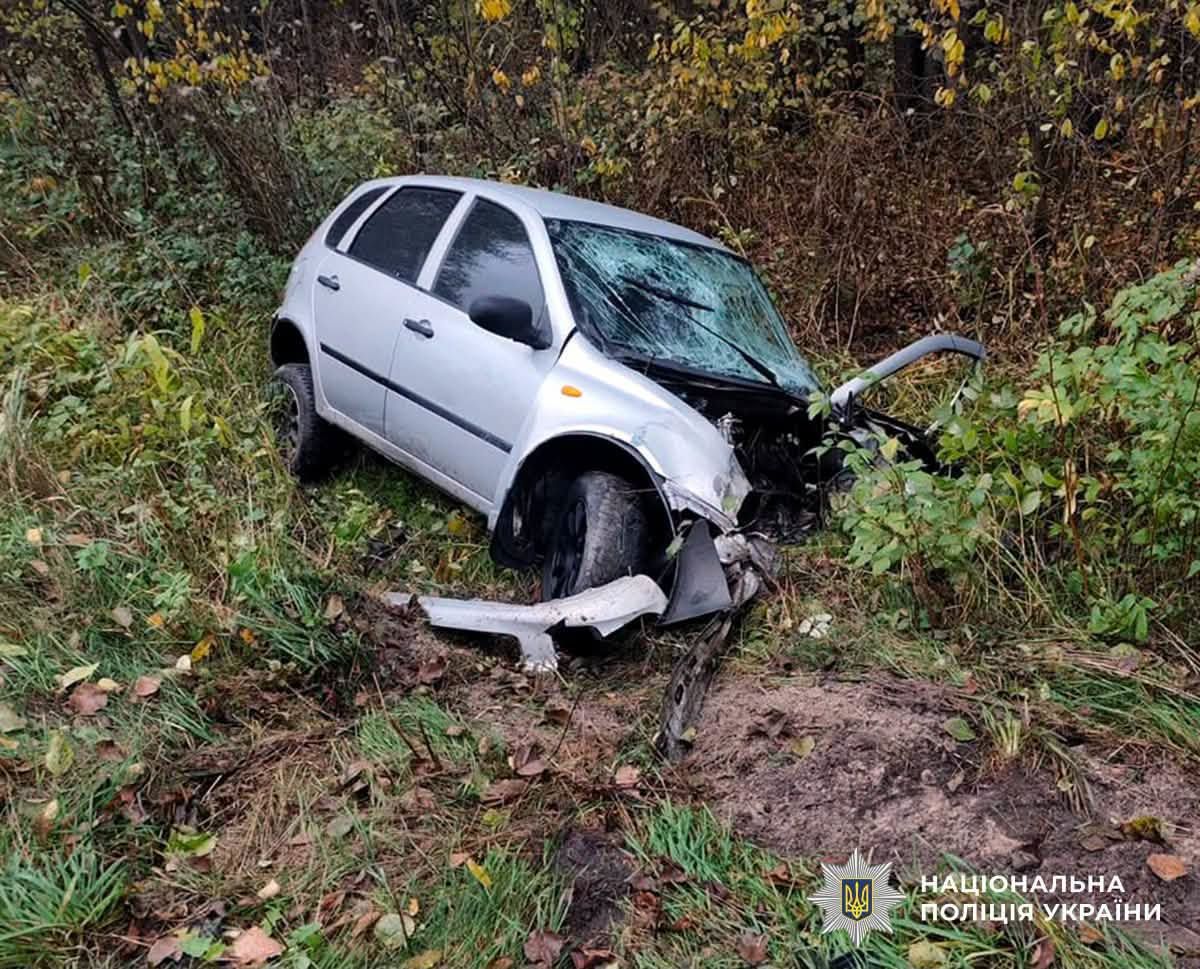На Овруччині водій легковика отримав травми після зіткнення з лісовозом